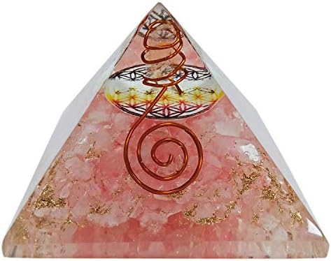 Оргон пирамида голем розов кварц кварц генератор на кристална енергија ЕМФ Заштита за заздравување на медитација