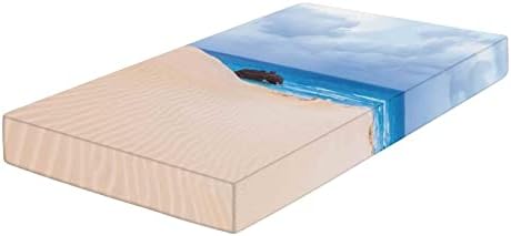 Декоративен креветче за креветчиња, океански декор микрофибер свилен мек дете, вграден лист за душеци, 28 x 52 x 8 , бродски несреќа со егзотично