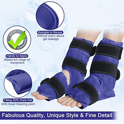 Ретро -стапало на глуждот на глуждот и XL Shin Splint Ice Pack за повреди, гел мраз пакет за олеснување на болката во глуждот, плантарна фасцитис