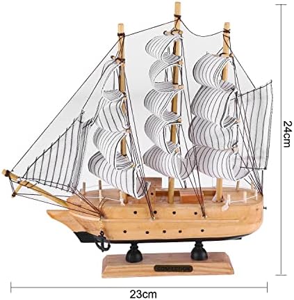Дрвен едриличарски модел декор Минијатурен едриличарски брод брод модел дома декорација рустикален мини антички едриличар украс