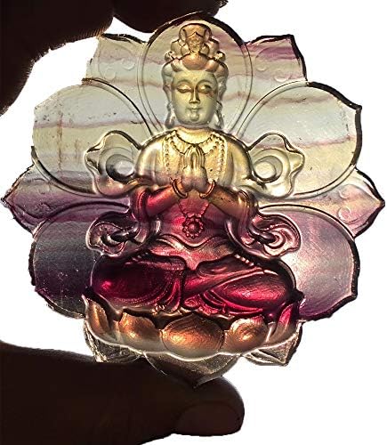 Квалитетна стока кристал резба Природна резба на флуорит Авалокитсвара заздравување на статуата за занаети фигура