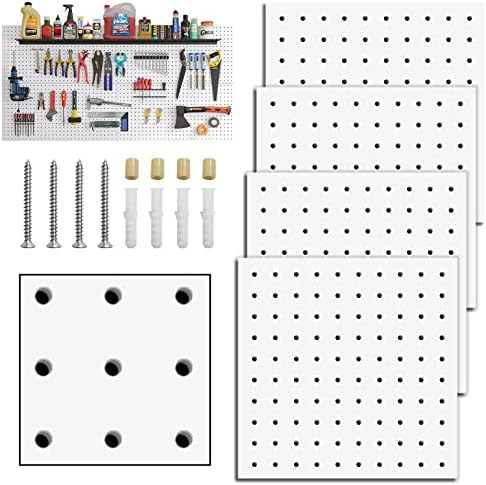 Tidihauset 4 парчиња Pegboard Организатор Комплети wallид за монтирање на wallидот pegид од pegид ， pegид на wallидови ， полици и отпадоци