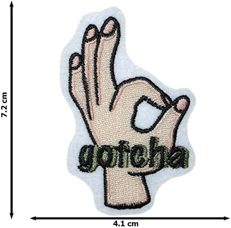 JPT - gotcha ok finger hand везена апликација железо/шијте на закрпи со значка симпатична лого -лепенка на маичка за јакна од кошула Jeanан