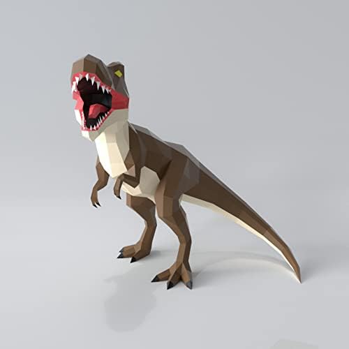 Доминантрирање на Tyrannosaurus diy оригами загатка 3D модел на хартија геометриска декорација на домови креативно хартија трофеј