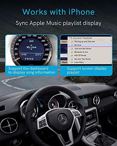 Chocl Bluetooth 5.0 APTX-HD адаптер со AMI/MDI кабел за 2010-2019 година Audi AMI MMI 3G и 2005-2011 година MERCEDES MDI iPod iPhone Music интерфејс
