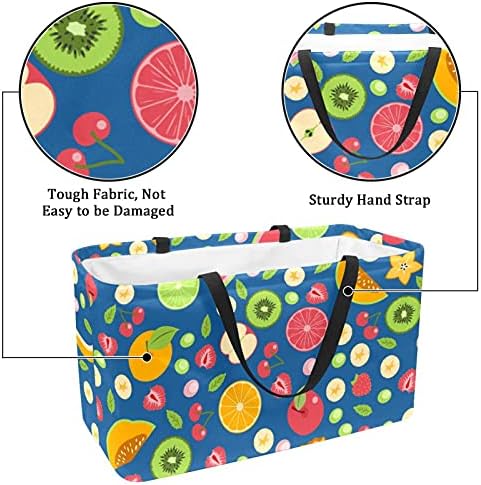 Кошница за еднократно шопинг, сино овошје, преносен преклопен пикник намирници кеси за перење алишта, торба за торба за купување