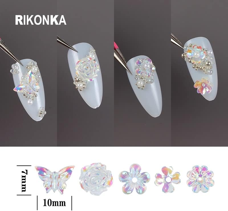 АБ кристален цвет од пеперутка мешавина од метални топки бисери дизајн за украси за нокти украси Полски модни луксузни шарми нокти