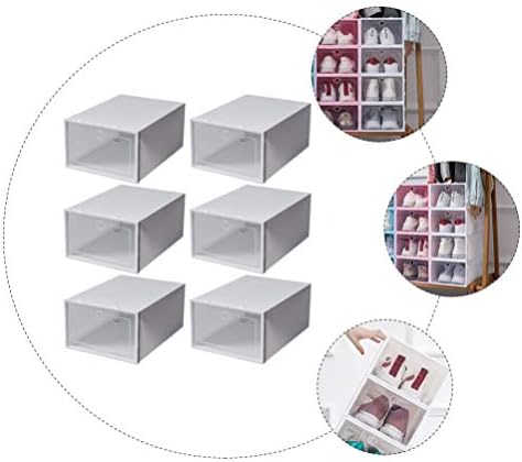 Cabilock Clear Schae Rack 6PCS транспарентна кутија за чевли дома, куќиште за складирање на кутии за обувки за чевли за чевли за складирање