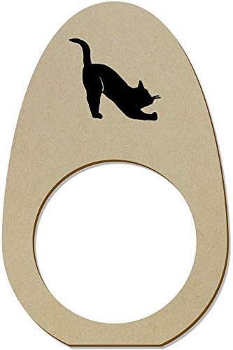 Азиеда 5 x 'мачка' дрвени прстени/држачи на салфета