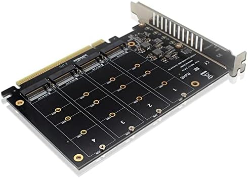 Pockety 4 Port NVME до PCIE Адаптер картичка M.2 NVME до PCIE X16 Адаптер 4X32GBPS M клучен хард диск Конвертор за проширување картичка