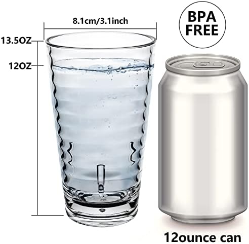 Чаши За Пиење Пластични Тамблери АЛИМОТА, [Нераскинлив Акрилик] Пластични Чаши За Пиење Вода, Комплет од 13 Унци од 4, Отпорен на Кршење,