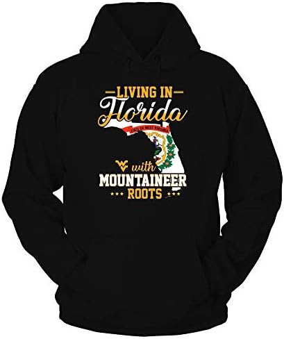 Fanprint Западна Вирџинија планинари Худи - знаме во државата - WVU - Флорида