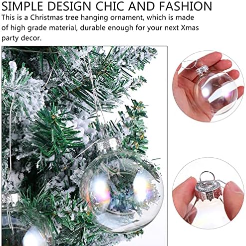 Cabilock 2 парчиња чисти стакло Божиќни топки Пополнете украси за украси, расипувачки, расипувачки божиќни украси, божици за елки, кои