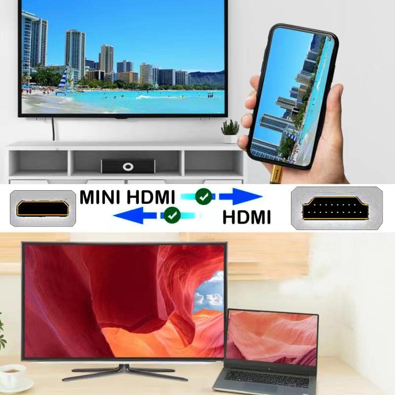 Mini HDMI до HDMI кабел 16,5ft, голема брзина 4K 60Hz HDMI 2.0 кабел, компатибилен со камера, камера, таблет и графика/видео картичка, лаптоп, Raspberry Pi Zero W