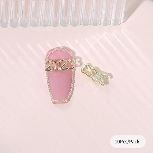 10 парчиња/пакет Исклучителни накит за нокти повеќе украси за нокти на повеќе стилови Плеска декоративно -