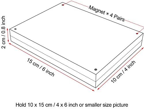 Boxalls 4x6 инчи акрилни рамки за слики- 5 пакувања, рамки за фото-рамки за десктоп со магнетски, двострани транспарентни