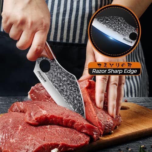 Хуск Ножеви, Рачно Фалсификувани Месо Ножот Пакет Со Аус 8 Нерѓосувачки Челик Јапонски Готвач Нож
