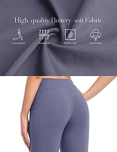 Инно подигање јога панталони Каприс со 3 џебови за жени, женски панталони со високи половини