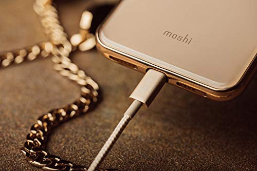 Moshi Integra USB-A до молња кабел 4 ft/1,2m, полнач за iPhone, MFI-овластен, балистички најлонски, компатибилен со iPhone 12,