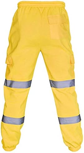 Wenkomg1 mens hi vis work панталони рефлексивни безбедносни панталони со голема видливост на облека со голема важност за џемпери за џемпери