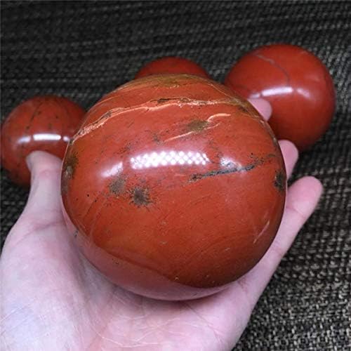 QueenBox® 70-85mm природна црвена јаспер лековита топка полиран кристална сфера колекционерска декорација подарок