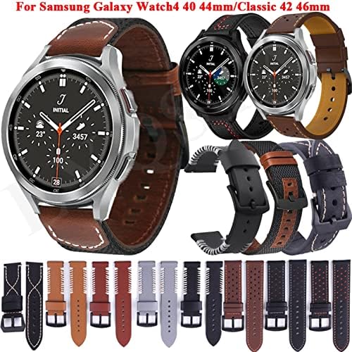 ИРЈФП 20мм Кожни Ремени Лента За Часовници За Samsung Galaxy Watch4 40 44мм/Гледајте 4 Класични 42 46мм Оригинални Нараквици Нараквица