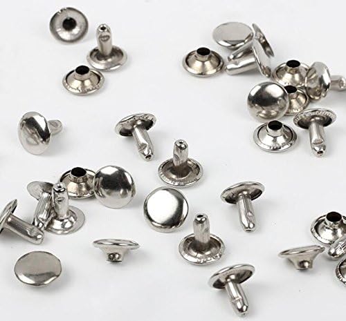 100 парчиња 9мм сребрен не'рѓосувачки челик занитки двострани метални тубуларни полу-челични удари за влијанија на влијанието