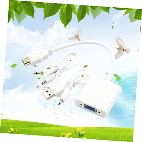 Solustre Audio Converter со To To Video USB White за таблет компјутерски лаптоп монитор за напојување ТВ адаптер кабел p