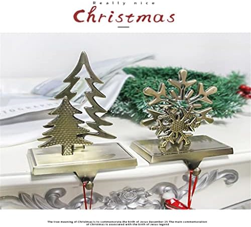 SDFGH Божиќна чорап кука за декорација на камин на маса што виси метални украси декор