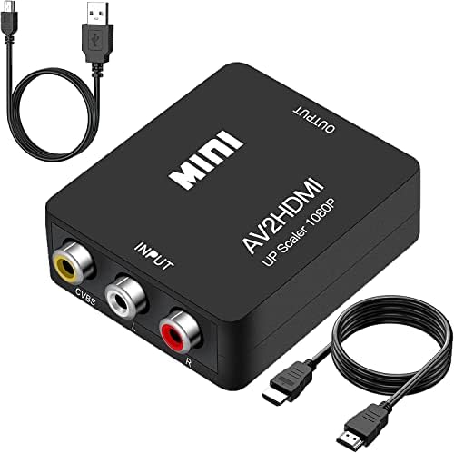 Runbod RCA ДО HDMI Конвертор, AV ДО HDMI, 1080p Мини RCA Композитни CVBS Видео Аудио Конвертор Адаптер ЗА PS2 Wii Xbox VHS VCR КАМЕРА