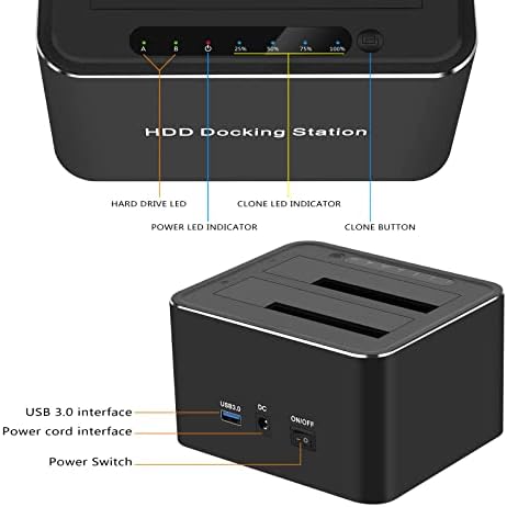 CSYANXING 1* USB 3.0 До Dual Bay SATA Хард Диск Докинг Станица Мобилен Хард Диск Офлајн Клон 2.5/3.5 Во Диск