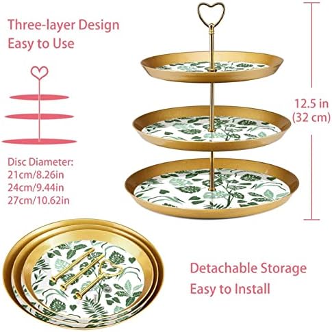 Држач За Држач За Кекси Пластичен Држач За Торта За Десерт Држач За 3 Нивоа Штанд За Сервирање Држач За Прикажување, Летни Зелени