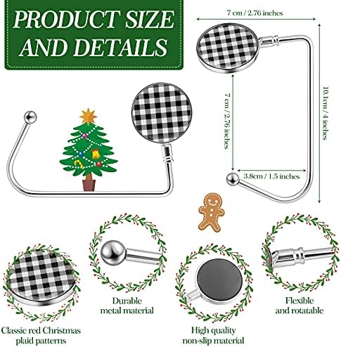 6 парчиња божиќни Бафало карирани држачи за порибување за закачалки за порибување на сребрени метали