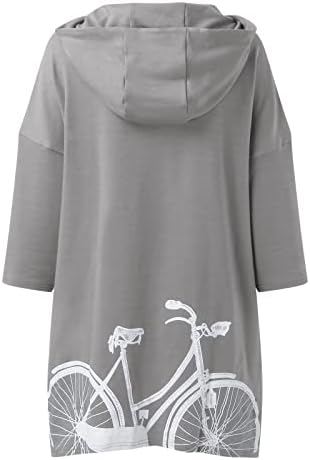Женска модна буква печати врвна кошула худи со долга ракав качулка со дуклет со врвен пуловер слоган графички врвен женски худи