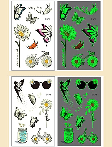 Прозрачна Уметност На Телото Пеперутка Лажна Тетоважа 2 Листови Водоотпорна - Привремена Налепница За Тетоважа Тело Раце Рака Нога За Деца