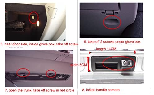 Резервна камера Sudugaga за Audi/A3/A4 8V MIB1 MIB2 со 5,5 инчи или 7 инчи фабрички монитор за паркирање со камера за рачка за трупот