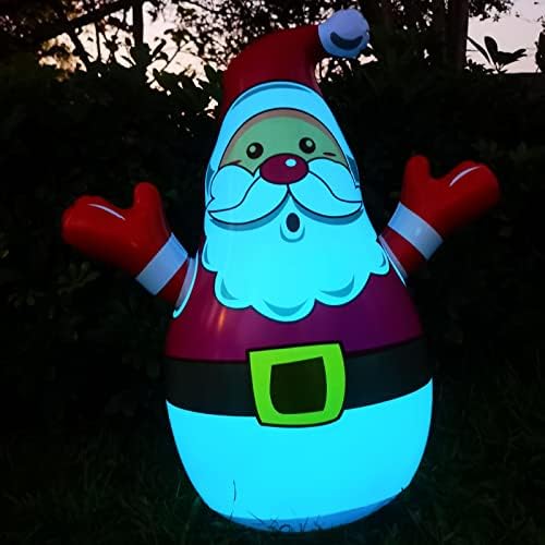 XUNION 54892N Божиќ надувување 32 инчи Сјајно светло за промена на бојата Декорацијата Дедо Мраз Дедо Мраз