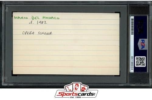 Марио дел Монако потпиша автоматски 3x5 индекс картичка PSA/DNA оперска тенор - Автограмирани фудбалски фотографии