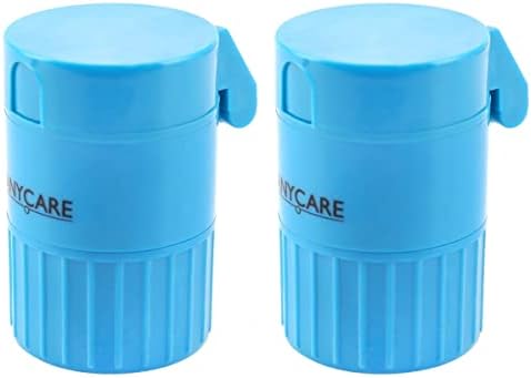 Зеродеко 2 парчиња тркалезна пилула кутија за секач за преносни пилули за разделување на пилули Мултифункционален делител на пластични