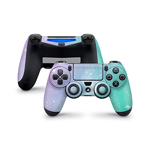 Zoomhitskins PS4 Контролер Кожата, Компатибилен За Playstation 4 Контролер, Ombre Светло Виолетова Зелена Галаксија Ѕвезди Универзумот,