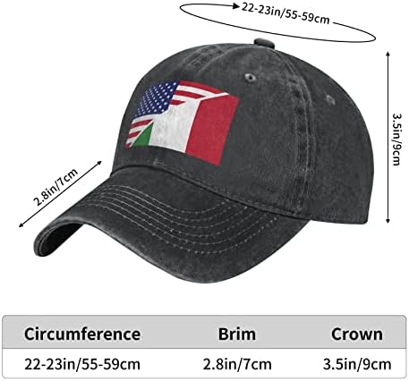САД против Италија Национално знаме за бејзбол капа за бејзбол што може да се перат прилагодливи капачиња за сонце, женски бејзбол капа