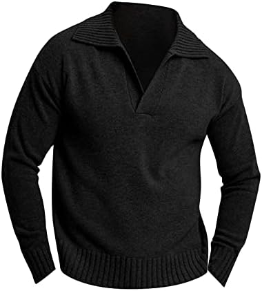 Dudubaby Mens Mock Neck Cutton Cutton Копчето искривена јака плетена пулвер цврста боја моден џемпер