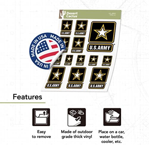 Налепници на американската армија налепници за лого на амблем со амблем, винил декл лаптоп шише со вода за автомобили, официјално лиценцирани