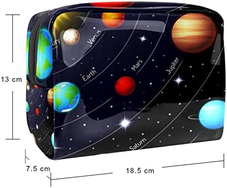 Тбуобт Торба За Шминка Патување Козметичка Торба Торбичка Чанта Чанта Со Патент, Цртан Филм Универзум Планета Простор