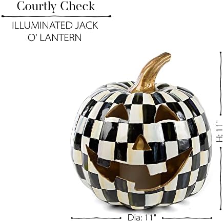 Mackenzie-Childs Cverly Check Illuminated Jack-O'-Lantern, Decor Decor Decor Decor Decor Decor Decort