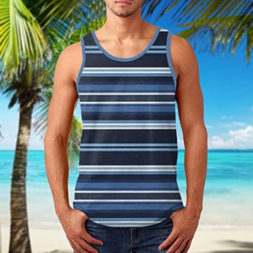 Врвови за мажи мажи летна лента со обична плажа Топ кошула Елегантен спортски кошули без ракави на плажа врвен лабав резервоар