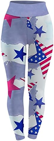 МЕЛДВДИБ Женско Американско Знаме Тренинг Јога Хеланки Висок Струк Растегливи Слаби Панталони За Трчање Атлетски Хулахопки За Компресија
