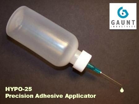 Gaunt Industries Hypo -25 - Applicator Epoxy & Cement - Прецизен акрилен лепило за лепило - 2 унца чиста пластична шише со 23