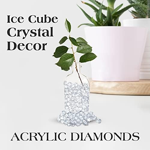 Акрилна дијамантска мраз коцка кристална декор, роденден и свадбен центар за украси, мелени камења за полнење вазни за приказ, уметност и занаети, 200 парчиња, 1 lb - SLS ?