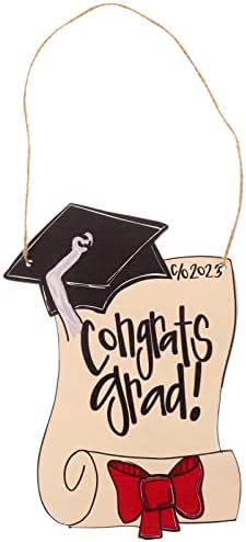 Дрвени плакети од абаодам 2023 дипломирани дрвени знаци Дипломирање виси знак украсен украс, сертификат во форма